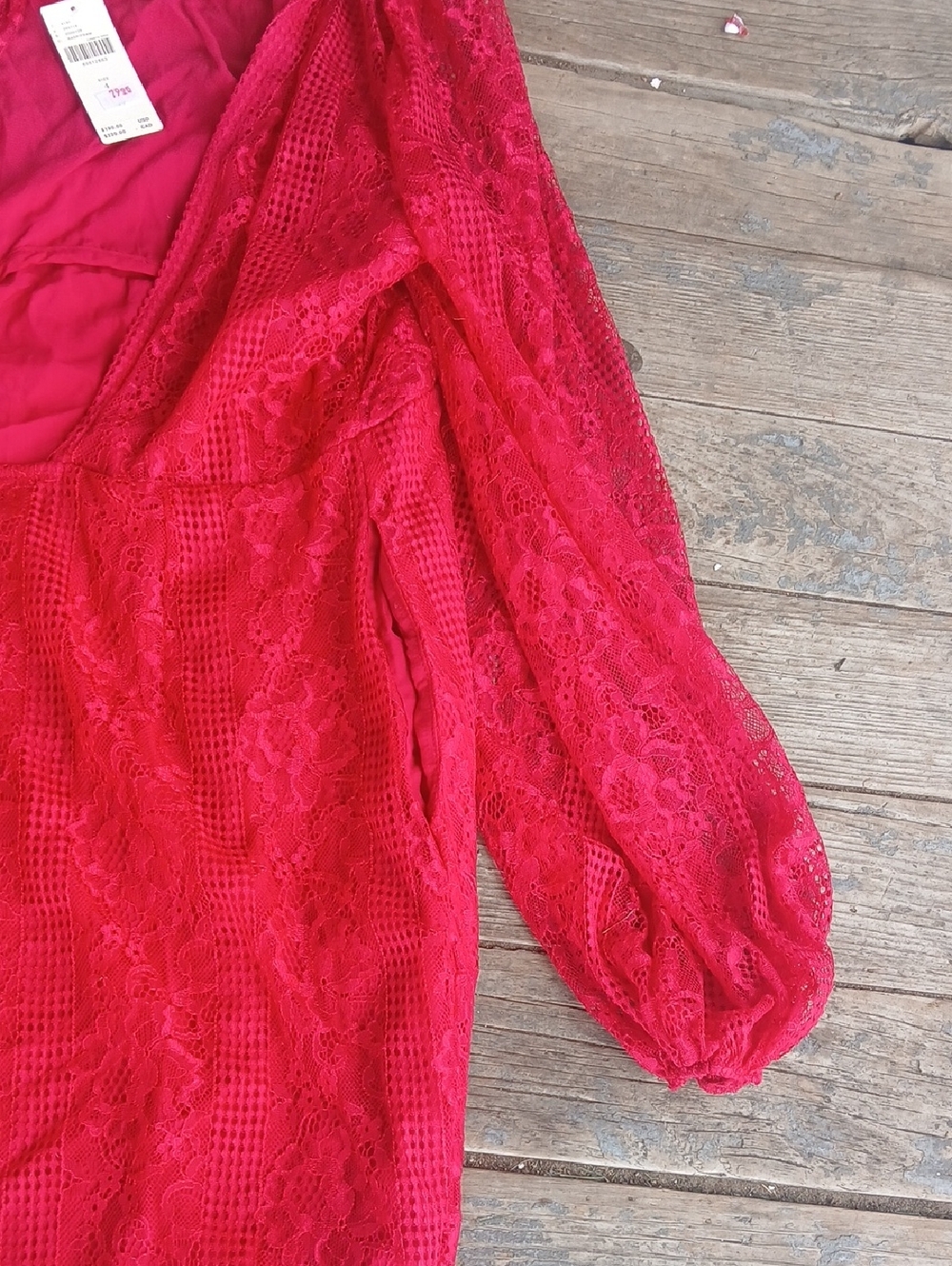 NWT Raspberry Maeve Anthropologie Lace Long Sleeve Mini Dress Size 4 - Picture 5 of 8